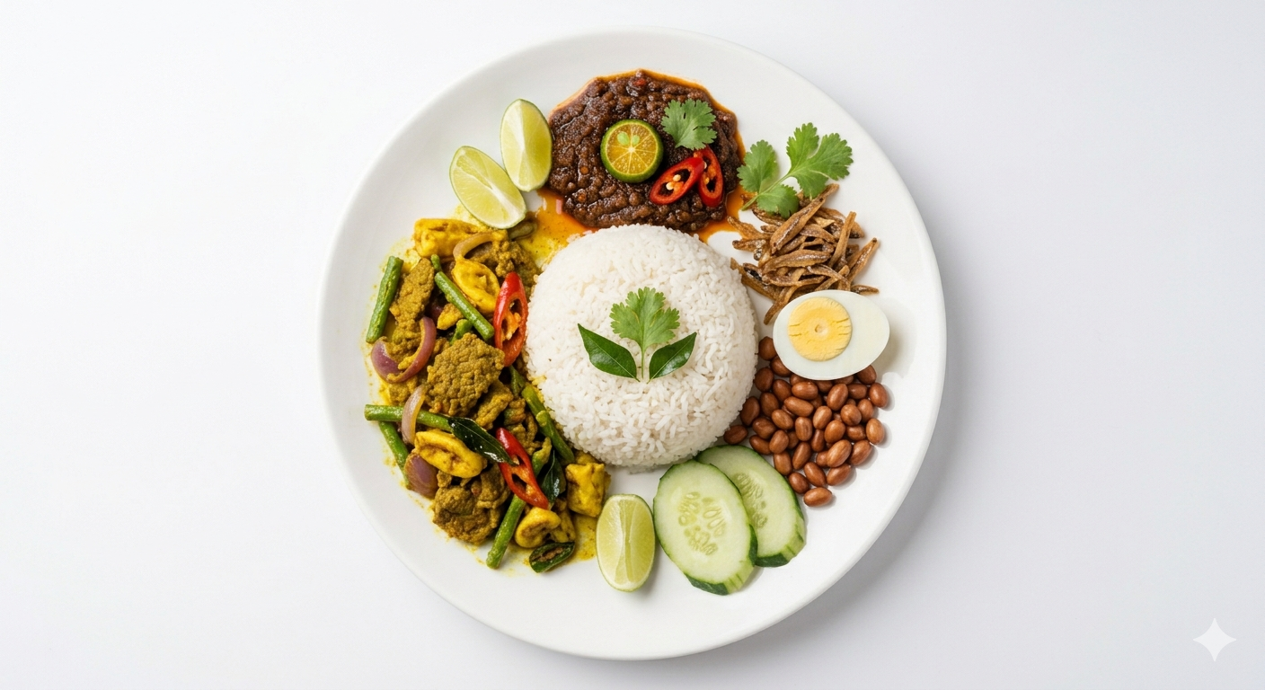Nasi Lemak Daging Kunyit