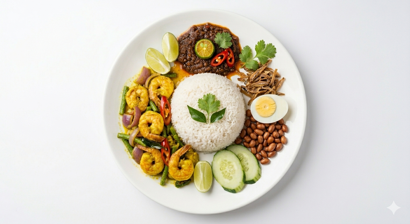 Nasi Lemak Udang Kunyit